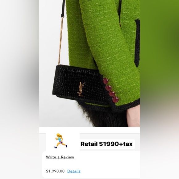 Saint Laurent croc embossed wallet on chain - Picture 1 of 2